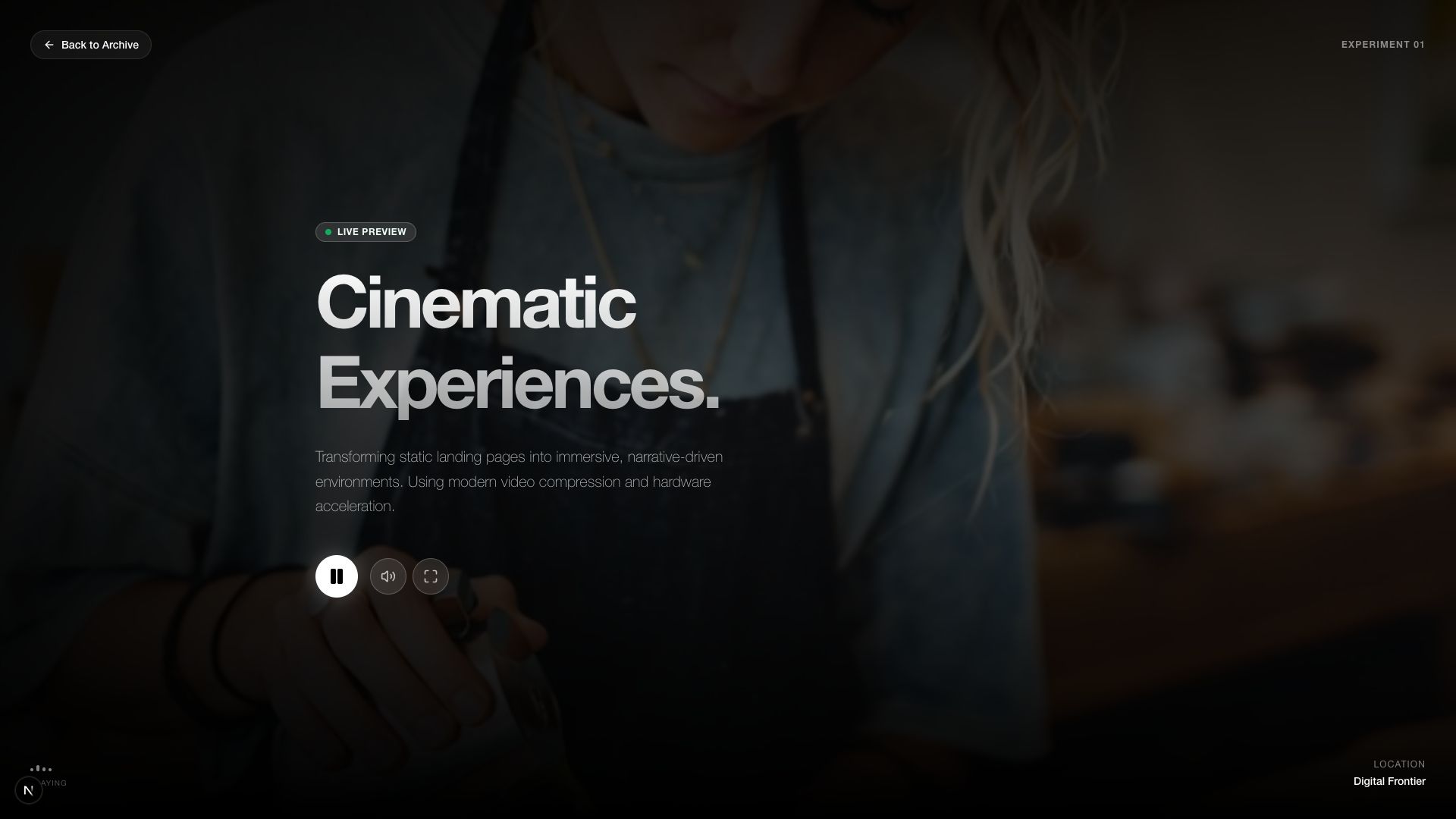 Cinematic Video Landing